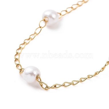 Placage sous vide 304 colliers de perles en acier inoxydable(NJEW-E064-06G)-3