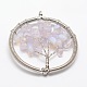 Arbre de fil vie opalite en laiton perle enveloppé gros pendentifs(KK-L136-03N-NR)-1