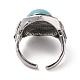 Oval Synthetic Turquoise Cuff Rings(RJEW-B107-13AS-01)-4