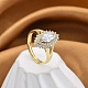 Adjustale Rack Plating Brass Micro Pave Clear Cubic Zirconia Finger Rings for Women(RJEW-M028-53G)-1