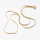 Brass Square Snake Chain Necklaces(X-MAK-L009-05G)-2