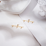 2Pcs Brass Screw Eye Pin Peg Bails, For Half Drilled Beads, Golden, 21x6mm(KK-LP0004-52G)