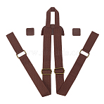 1 Set Nylon & PU Leather Adjustable Webbing Bag Straps, for Backpack Making, Antique Bronze, Camel, 706~985x101x6.5mm(DIY-CL0001-88B)