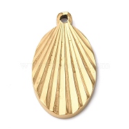 Ion Plating(IP) 304 Stainless Steel Pendants, Oval Charm, Golden, 22.5x13x1.9mm, Hole: 1.6mm(STAS-D025-05G-01)