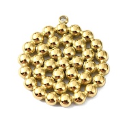 Ion Plating(IP) 304 Stainless Steel Pendants, Real 18K Gold Plated, Flat Round, 23x21x3mm, Hole: 1.4mm(STAS-B058-11G-04)
