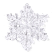 Transparent Acrylic Connector Charms, Snowflake, Clear, 52x45~45.5x5mm, Hole: 2~3.5mm, about 100pcs/500g(TACR-T028-07A)