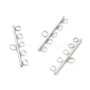 304 Stainless Steel Chandelier Component Links, 6 Loop Connector, Stainless Steel Color, 7.5x27x1.5mm, Hole: 1.9mm(STAS-E044-03P)
