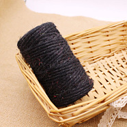 Jute Cord, Jute String, Jute Twine, for Jewelry Making, Black, 3mm, about 54.68 yards(50m)/roll(OCOR-L039-C05)