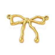 304 Stainless Steel Connector Charms Links, Bowknot, Golden, 20.5x28x2mm, Hole: 1mm(STAS-U018-04G-03)