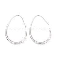 Brass Teardrop Dangle Earrings for Women, Platinum, 40x29x4mm, Pin: 1mm(EJEW-G347-02P)