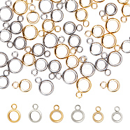 60Pcs 6 Style 304 & 201 Stainless Steel Tube Bails, Loop Bails, Roun Ring, Golden & Stainless Steel Color, 8.5~10x6~7x2~2.5mm, hole: 1.8~2mm, 10pcs/style(STAS-SC0004-10)