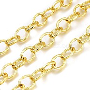 Alloy Bamboo Shaped Oval Link Chains, Long-Lasting Plated, Unwelded, Cadmium Free & Lead Free, with Spool, Golden, Link: 17x13x2.5mm, about 32.8 Feet(10m)/roll(LCHA-H004-23G)