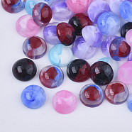 Two Tone Resin Cabochons, Half Round/Dome, Mixed Color, 10x4.5mm(CRES-T016-004A)