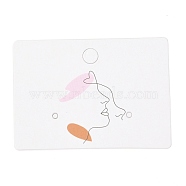 Rectangle Cardboard Jewlery Display Cards, for Earring Display, Face Pattern, 3.5x5x0.04cm, about 100pcs/bag(CDIS-P004-17A)