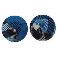 Handmade Woven Cloth Beads, Round, Royal Blue, Size: about 14mm in diameter, hole: 3mm(X-CR196Y-6)