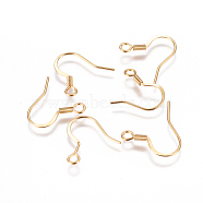 304 Stainless Steel French Earring Hooks, Flat Earring Hooks, with Horizontal Loop, Golden, 17x18.5x1.5mm, Hole: 2mm, Pin: 0.6mm(X-STAS-F227-24-G)