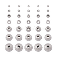Pet 7 Style 201 Stainless Steel Beads, Round, Stainless Steel Color, 3~12x2~11mm, Hole: 1~3mm, 150pcs/box(STAS-MP0001-05)