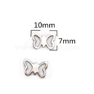 304 Stainless Steel Charms, Laser Cut, Butterfly, Stainless Steel Color, 7x10mm(STAS-TAC0002-56)