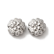 Non-Tarnish 304 Stainless Steel Beads, Flower, Stainless Steel Color, 8x8x4mm, Hole: 1.5mm(STAS-I203-20P)