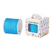 Nylon Thread, Deep Sky Blue, 0.8mm, about 98.43yards/roll(90m/roll)(NWIR-JP0009-0.8-374)