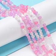Glass Beads Strands, Faceted, Rondelle, Violet, 3.5x3mm, Hole: 0.7mm, about 119~125pcs/strand, 13.58 inch~14.37 inch(34.5~36.5cm)(EGLA-A034-M3mm-02)