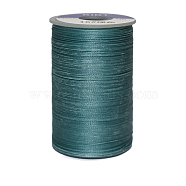 Waxed Polyester Cord, 3-Ply, Teal, 0.45mm, about 59.05 yards(54m)/roll(YC-E006-0.45mm-A17)