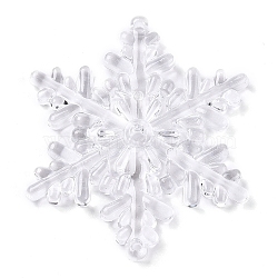 Transparent Acrylic Connector Charms, Snowflake, Clear, 52x45~45.5x5mm, Hole: 2~3.5mm, about 100pcs/500g(TACR-T028-07A)