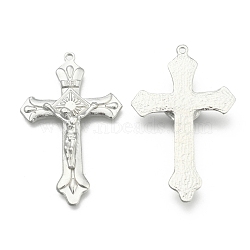 Alloy Crucifix Cross Pendants, for Easter, Platinum, 50x31x6mm, Hole: 1mm(EC1053-P)