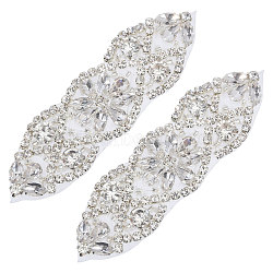 Rhinestone Self Adhesive Appliques Ornament Accessories, Clear, 30x101x4.5mm(DIY-WH0568-50A)