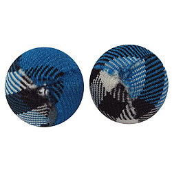 Handmade Woven Cloth Beads, Round, Royal Blue, Size: about 14mm in diameter, hole: 3mm(X-CR196Y-6)