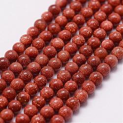 Goldstone Beads Strands, Round, 3mm, Hole: 0.5mm, about 125pcs/strand(G-N0200-01A-3mm)