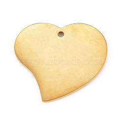 304 Stainless Steel Pendants, Manual Polishing, Stamping Blank Tag, Laser Cut, Heart, Golden, 18.2x20x0.8mm, Hole: 1.2mm(STAS-L238-100B-G)
