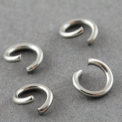 304 Stainless Steel Jump Rings, Open Jump Rings, Stainless Steel, 21 Gauge, 6x0.7mm, Inner Diameter: 4.6mm(A-STAS-R049-6x0.7mm)