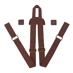 1 Set Nylon & PU Leather Adjustable Webbing Bag Straps, for Backpack Making, Antique Bronze, Camel, 706~985x101x6.5mm(DIY-CL0001-88B)