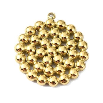 Ion Plating(IP) 304 Stainless Steel Pendants, Real 18K Gold Plated, Flat Round, 23x21x3mm, Hole: 1.4mm
