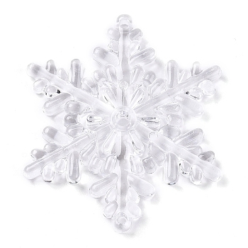 Transparent Acrylic Connector Charms, Snowflake, Clear, 52x45~45.5x5mm, Hole: 2~3.5mm, about 100pcs/500g