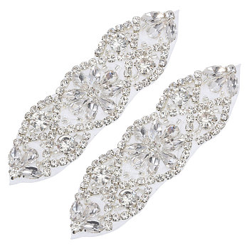 Rhinestone Self Adhesive Appliques Ornament Accessories, Clear, 30x101x4.5mm