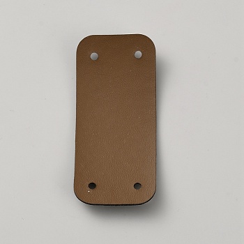 Imitation Leather Blank Clothing Labels, Rectangle, Camel, 70x30x1.2mm, Hole: 3mm
