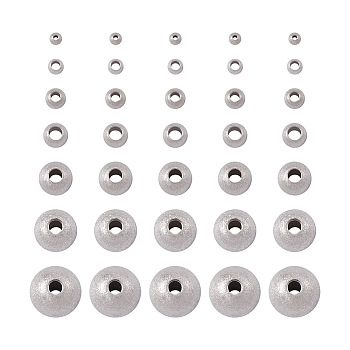 Pet 7 Style 201 Stainless Steel Beads, Round, Stainless Steel Color, 3~12x2~11mm, Hole: 1~3mm, 150pcs/box