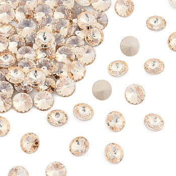 Preciosa&reg MAXIMA Crystal Round Stones, Czech Crystal, Dura Foiling, Bicone(436 11 177 Rivoli), 00030 235 Honey, SS47(10.55~10.9mm)