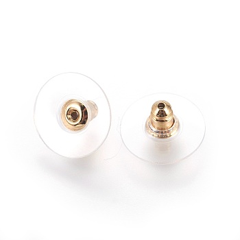 304 Stainless Steel Ear Nuts, Bullet Clutch Earring Backs with Pad, for Droopy Ears, with Plastic, Golden, 11.5x6mm, Hole: 1.2mm, Fit For 0.6~0.9mm Pin