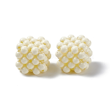 Handmade Opaque Plastic Woven Beads(KY-P015-06E)-2