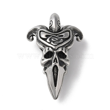 Antique Silver Skull 304 Stainless Steel Pendants