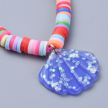 Eco-Friendly Handmade Polymer Clay Heishi Beads Kids Braided Bracelets(BJEW-JB04319-M)-3