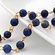 Handmade Natural Lapis Lazuli Beaded Chains(AJEW-JB00228-01)-1