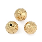 Textured 316 Surgical Stainless Steel Beads, Round, Ion Plating(IP), Golden, 10mm, Hole: 1.5mm(STAS-M106-01F-G)