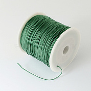Braided Nylon Thread, Chinese Knotting Cord Beading Cord for Beading Jewelry Making, Dark Sea Green, 0.5mm, about 150yards/roll(NWIR-R006-0.5mm-222)