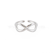 304 Stainless Steel Open Infinity Hollow Cuff Ring for Women, Stainless Steel Color, US Size 8(18.1mm)(RJEW-S405-198P)