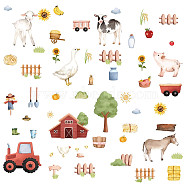 8 Sheets 8 Styles PVC Waterproof Wall Stickers, Self-Adhesive Decals, for Window or Stairway Home Decoration, Rectangle, Farm Animal, 200x145mm, about 1 sheets/style(DIY-WH0345-063)