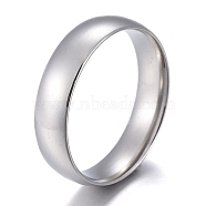 304 Stainless Steel Flat Plain Band Rings, Stainless Steel Color, Size 5~12, Inner Diameter: 15~22mm, 6mm(STAS-I160-A-P)